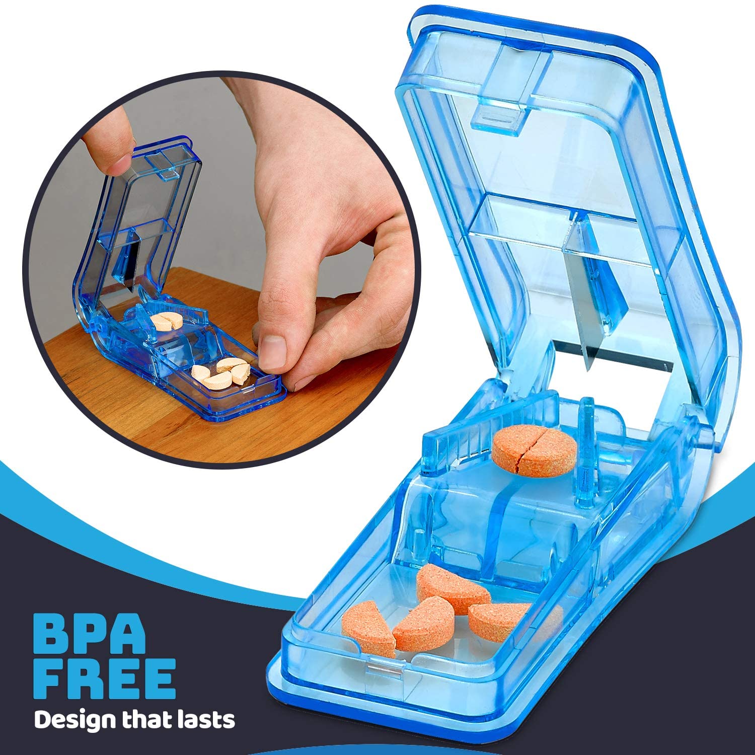 Portable Mini Transparent Pill Cutter Crusher