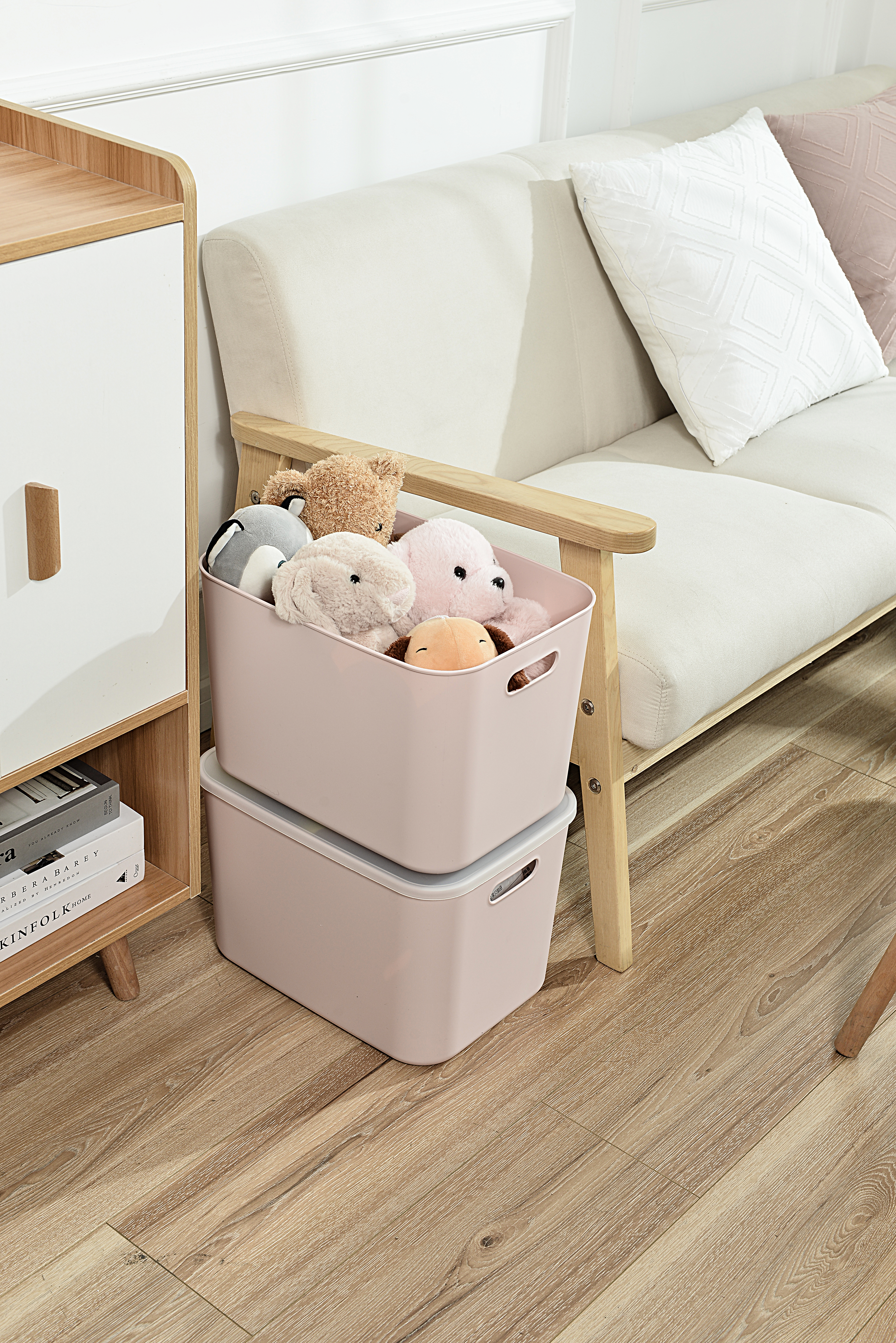 Square Cabinet Storage Organizer With Lids