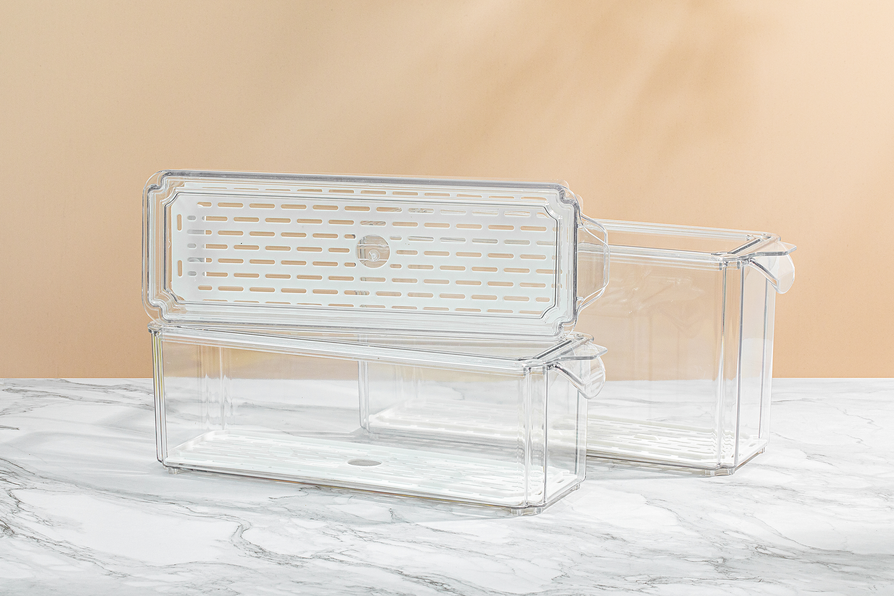 Fridge Organizer Bins with Lids Sets of 4
