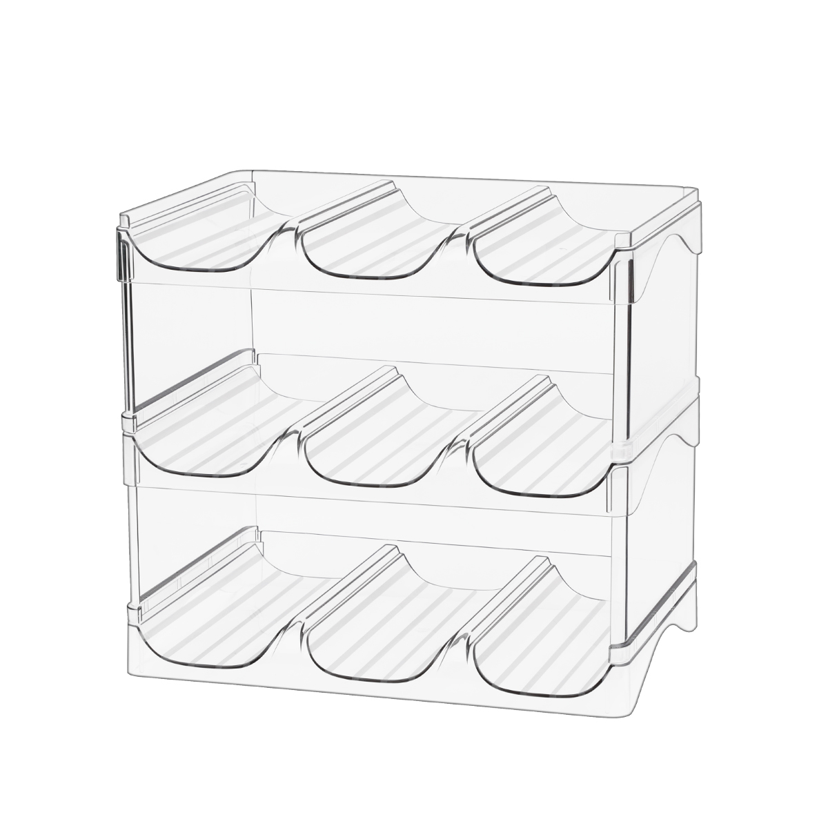 Water Bottle Organizer For Cabinet 4 Pack Plastic Clear Stackable Bottle Holder Storage For Pantry Organizer