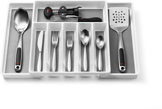8-Compartments Expandable Silverware Tray