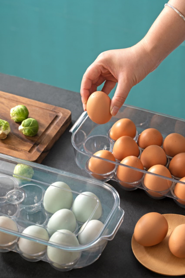 Transparent Egg Fridge Storage Bins With Lids