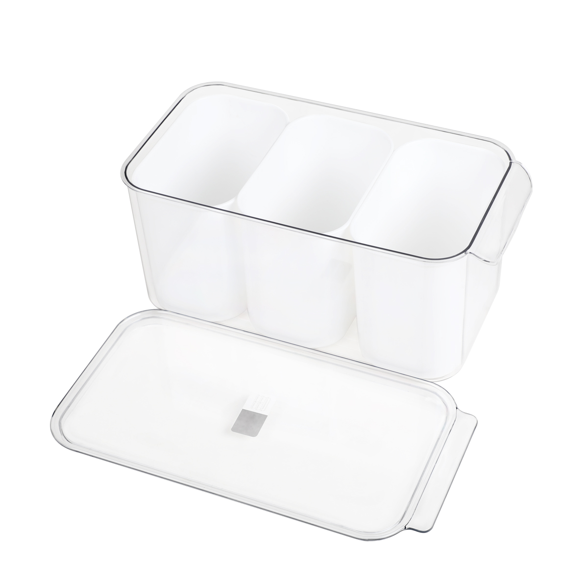 3 Compartments Storage Bins With Lids & Handles 