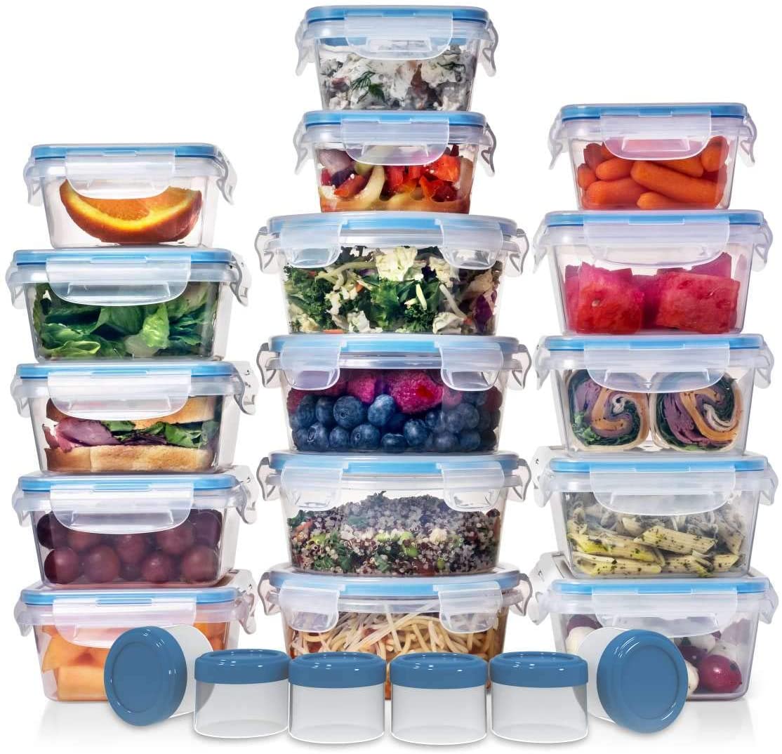 Airtight Leak Proof Easy Snap Lock Lunch Box BPA-Free Plastic Storage Container Set
