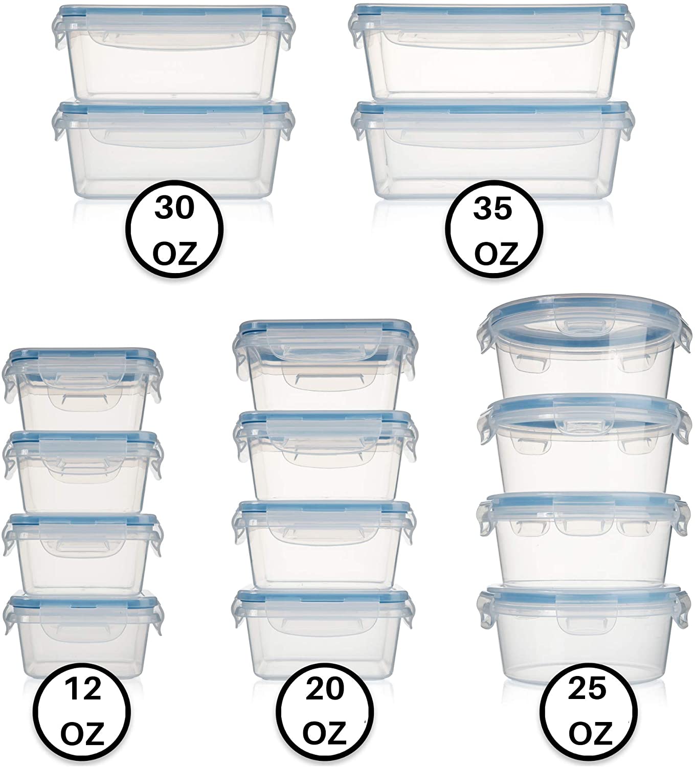 Airtight Leak Proof Easy Snap Lock Lunch Box BPAFree Plastic Storage