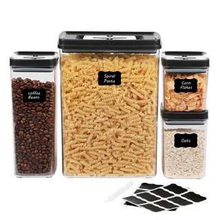 4 Pieces PET Airtight Food Storage Containers Set with Locking Lids Food Storage Containers Set Stackable