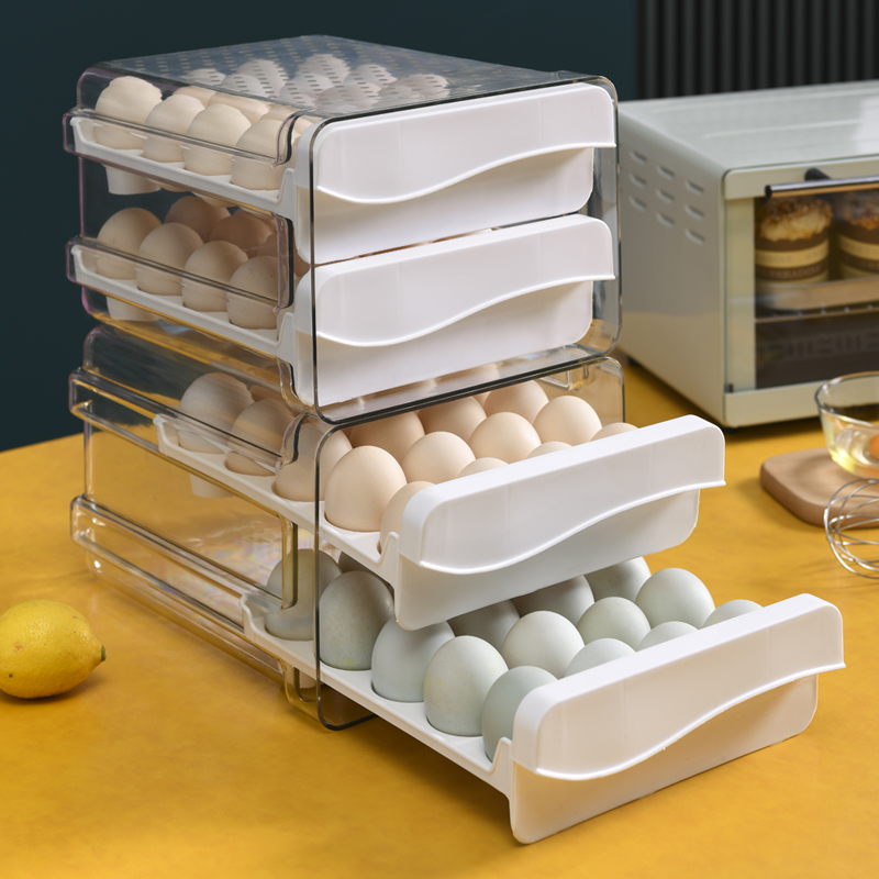 Two Layer Eggs Stackable Plastic Covered Egg Tray