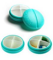 Leak Proof Pocket Small 4 Compartment Pill Dispenser Case 