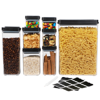 8 Pieces PET Airtight Food Storage Containers Set with Locking Lids Food Storage Containers Set Stackable