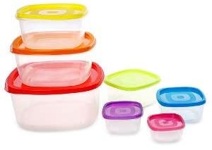 7 Piece Food Container Set Airtight Easy Lid Lock Design for Dry & Liquid Food Storage